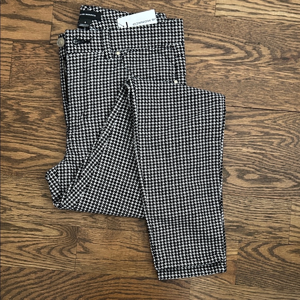 Club Monaco, Alessia pant, Slim fit fine corduroy, black and white